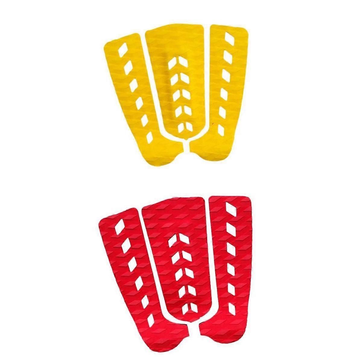 6x גלשן גלשן חתירה משטח מתיחה כרית זנב אחיזת סיפון צהוב אדום