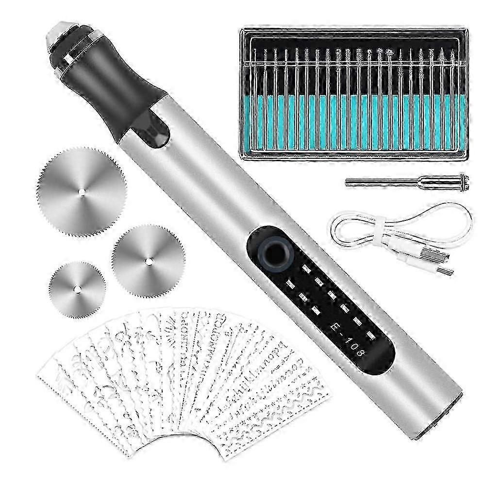 Engraving Pen, Electric Engraving Tool Kit Usb Rechargeable Engraver Pen Micro-cordless Carve Tool For Diy Art
