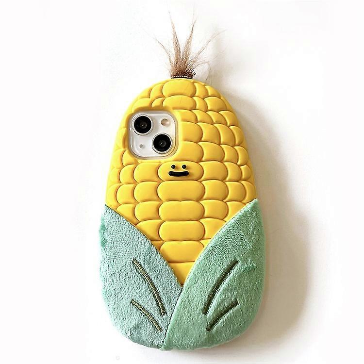 Compatible For iPhone 15 Silicone Case Cute 3D Corn Design Shockproof Phone Back Cover