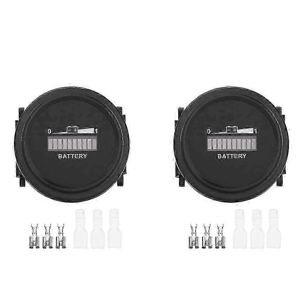 2x 12v/24v/36v/48v/72v Led Digital Battery Indicator Waterproof Meter Gauge Battery Indicator For G