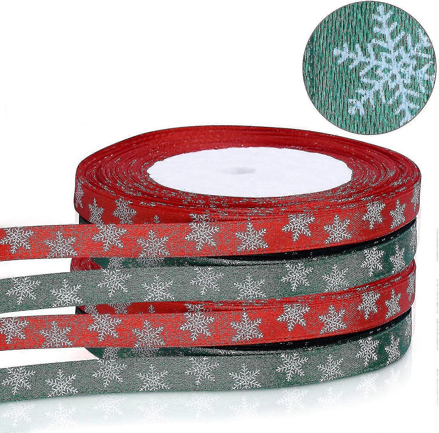 8pcs Snowflake Satin Ribbon for Gift Wrapping Decoration
