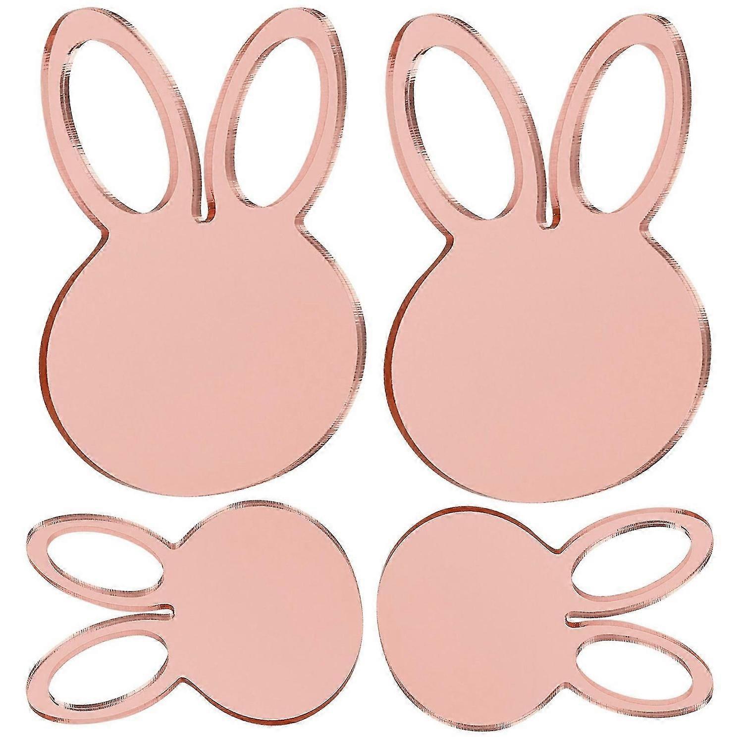 2pcs Acrylic Easter Ornaments Easter DIY Blank Tag Hanging Easter Rabbit Heads