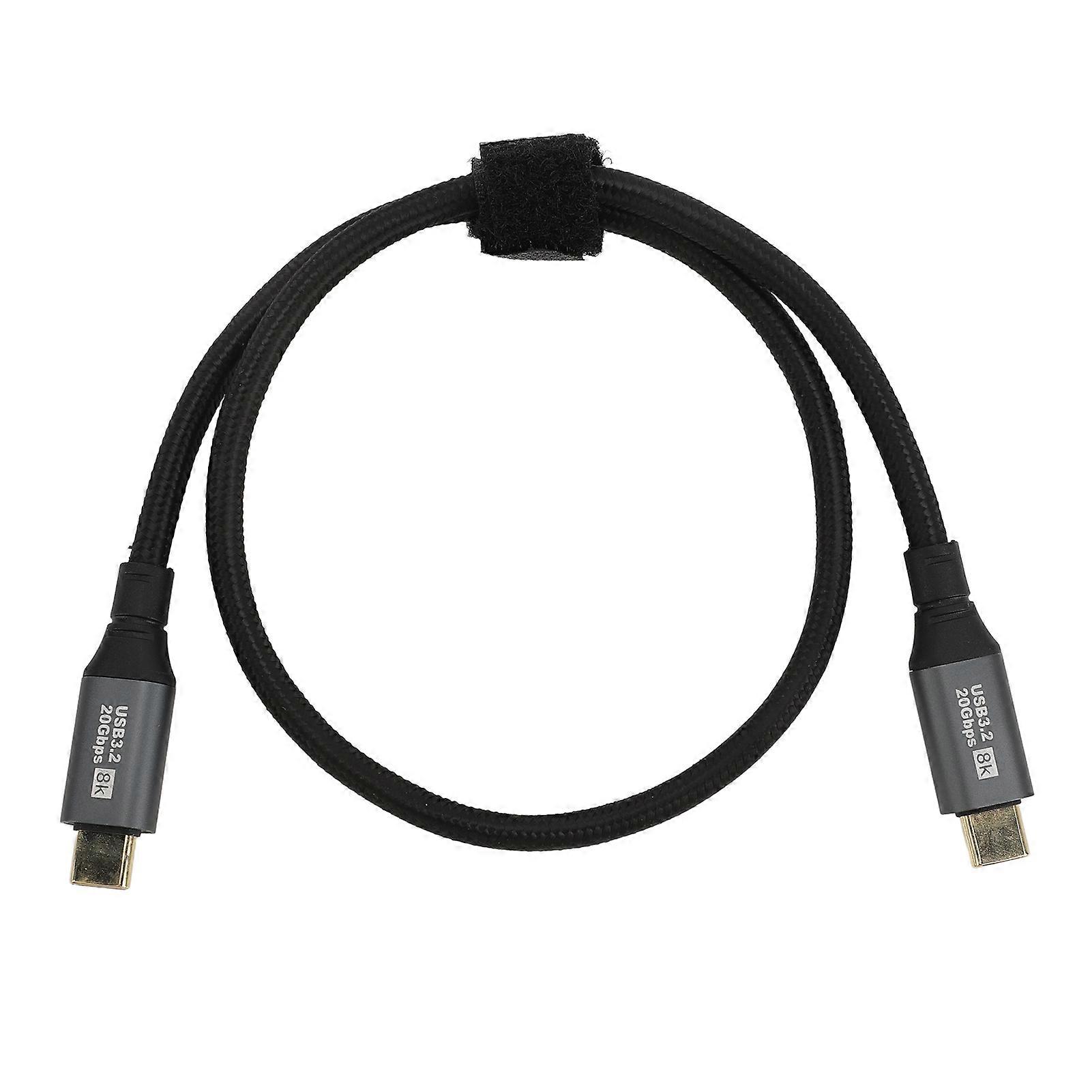 Type C to Type C Cable PD100W 20Gbps 8K 60Hz Braided for iOS 15 & Android 0.5m/1.6ft