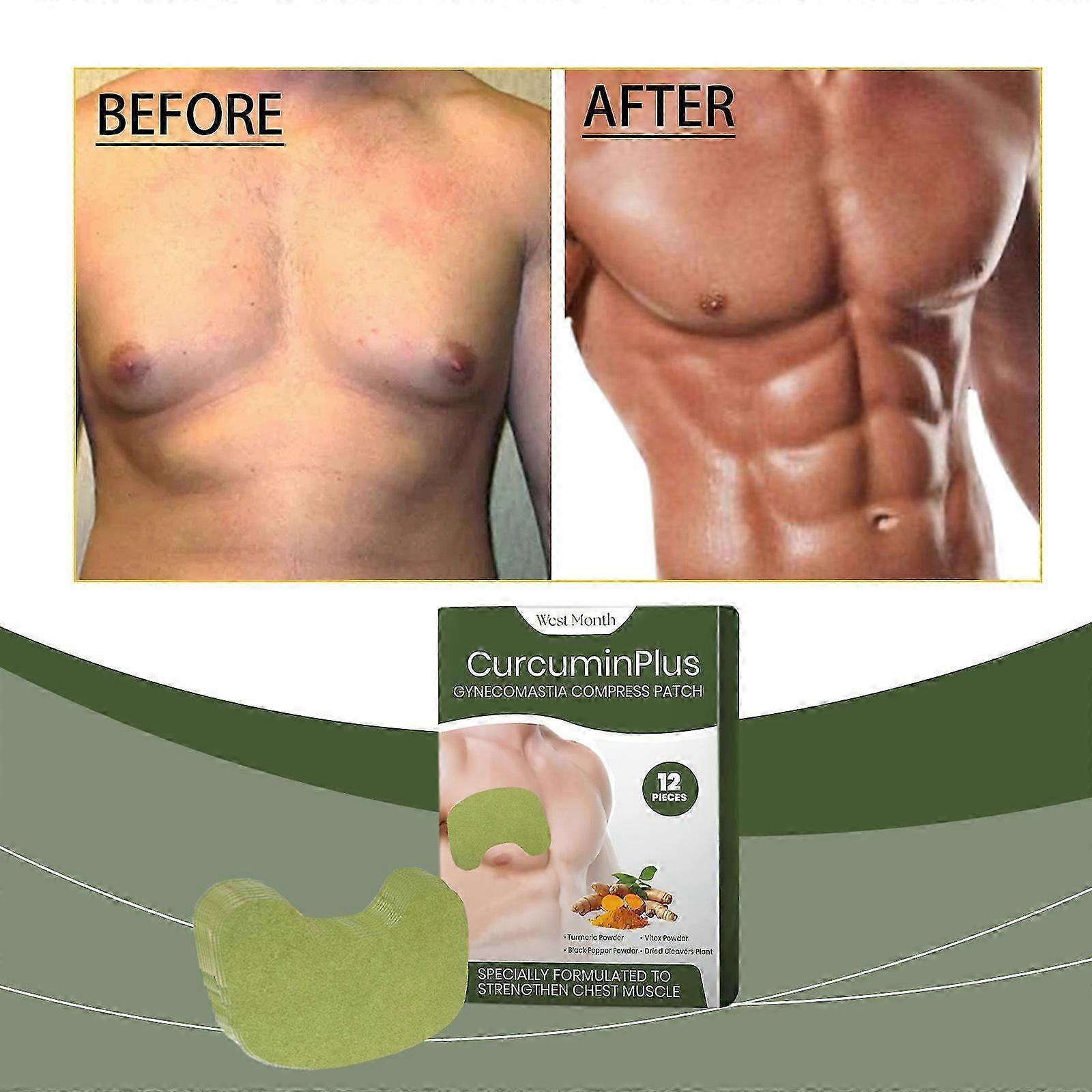 TurmericMax Gynecomastia Compress Patch, Gynecomastia Tightening Ginger Patch for Men, CurcuminPlus Gynecomastia Compress Patch