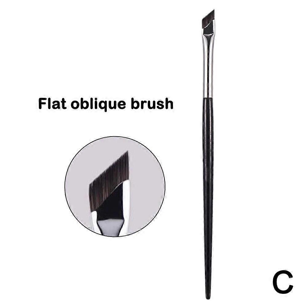 Professional Makeup Brush Set 3PCS Angled Flat Oblique Foundation Eyeliner Eyebrow Brush Kit with Silky Bristles for Precise Easy Application