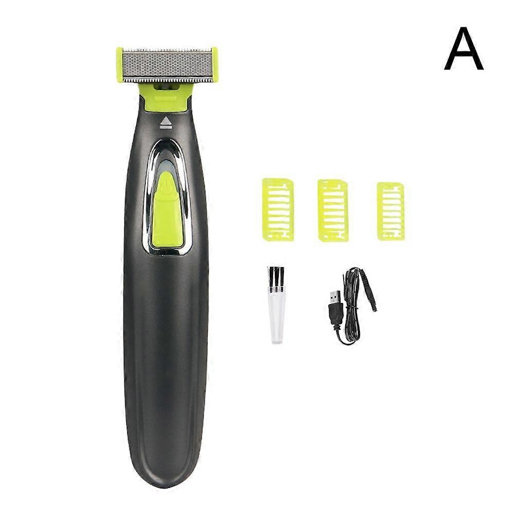 USB Rechargeable Shaver IPX7 Waterproof Wet Dry Trimmer with 3 Guards 80min Runtime