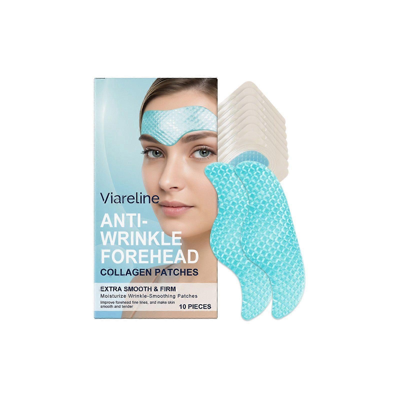 Forehead Wrinkle Patches, 10Pcs Anti-Wrinkle Patches, with Collagen for Smoothing Fine Frown Lines & Wrinkles Treatment Overnight
