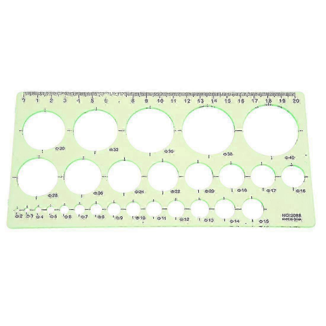 Green Plastic Rectangle Drawing Template Ruler for Students