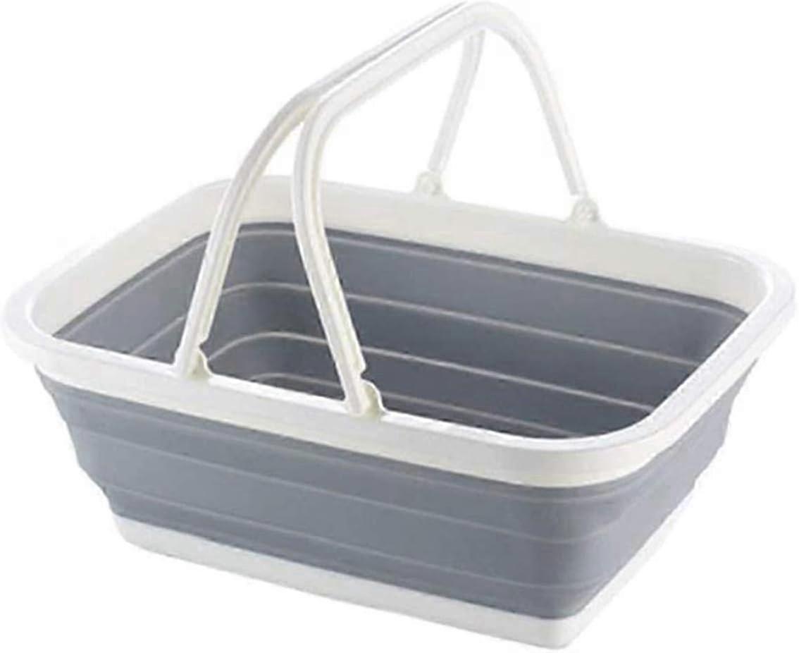 Foldable Travel Storage Basket - Collapsible Plastic Laundry Bin