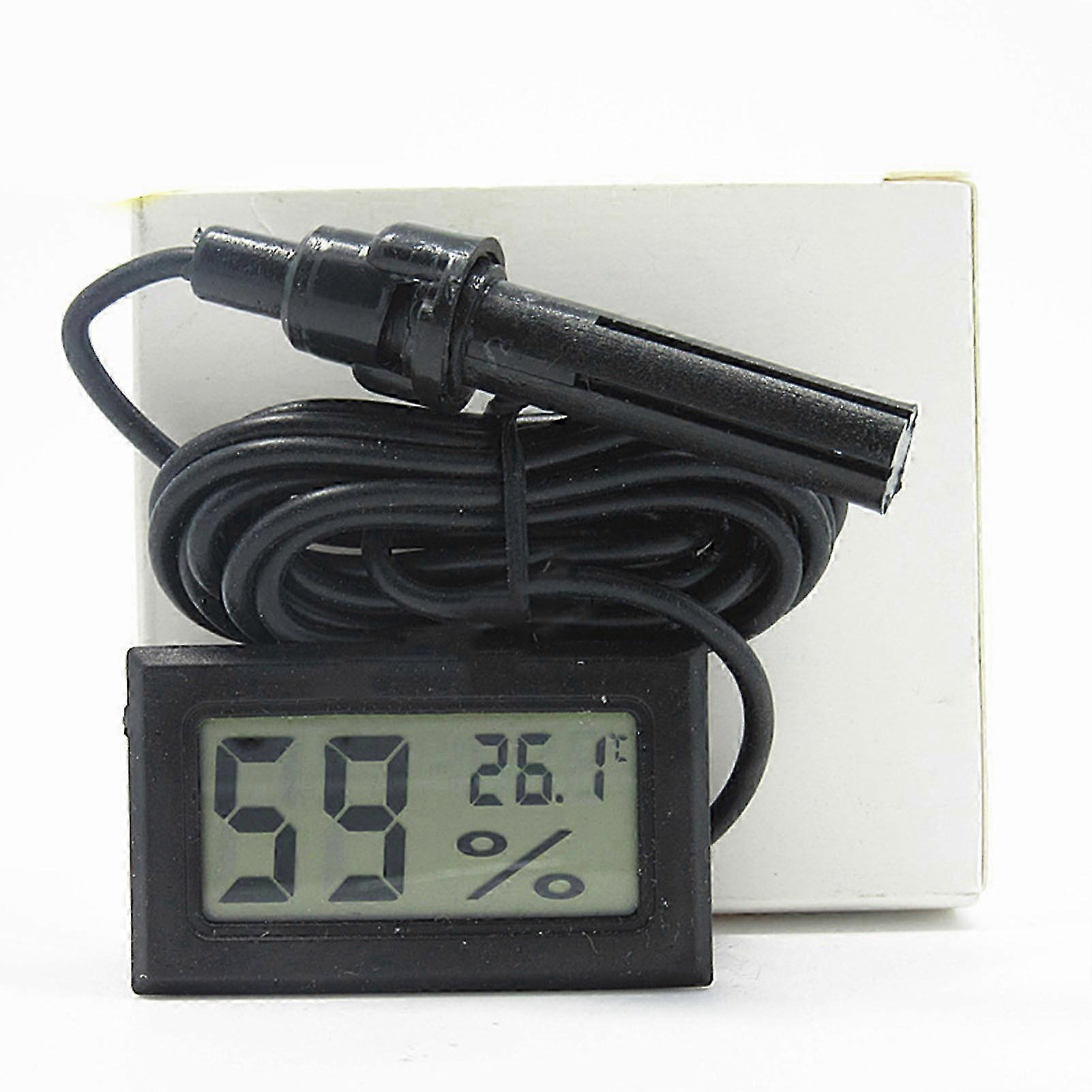 LCD Digital Hygrometer Thermometer Embedded Type Electronic Temperature and Humidity Meter with Probe FY‑12