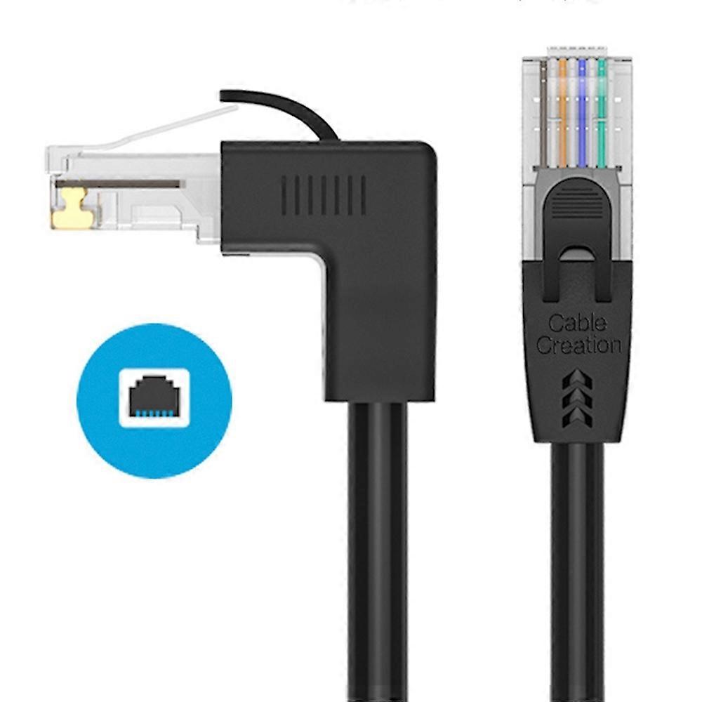 CABLECREATION 1m Elbow Design Network Wire,Cat6 Ethernet Cable Gigabit LAN Cable 10Gbps RJ45