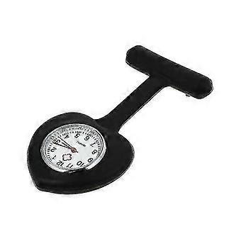 Relojes negros para adultos 1pc Reloj de bolsillo en forma de corazón Reloj de silicona Doctor Reloj de bolsillo Reloj de enfermería