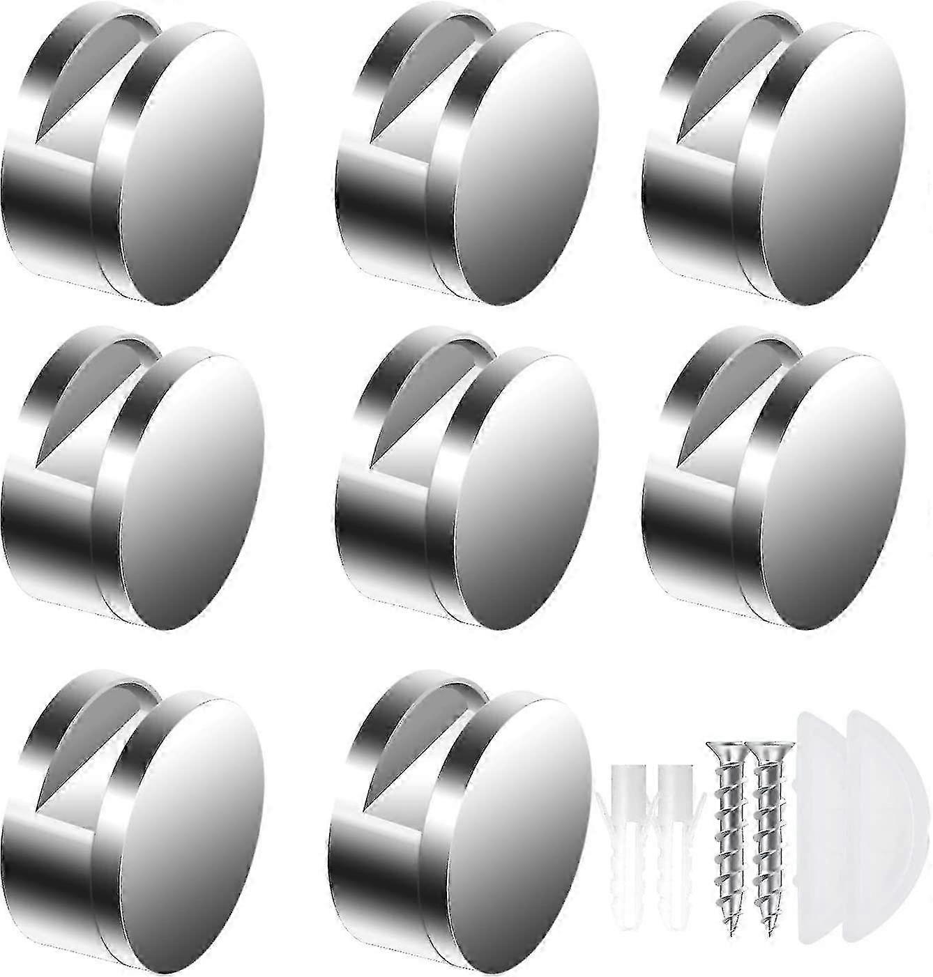 Zinc Alloy Mirror Clips - 8pcs Glass Shelf Brackets for Secure Fixing