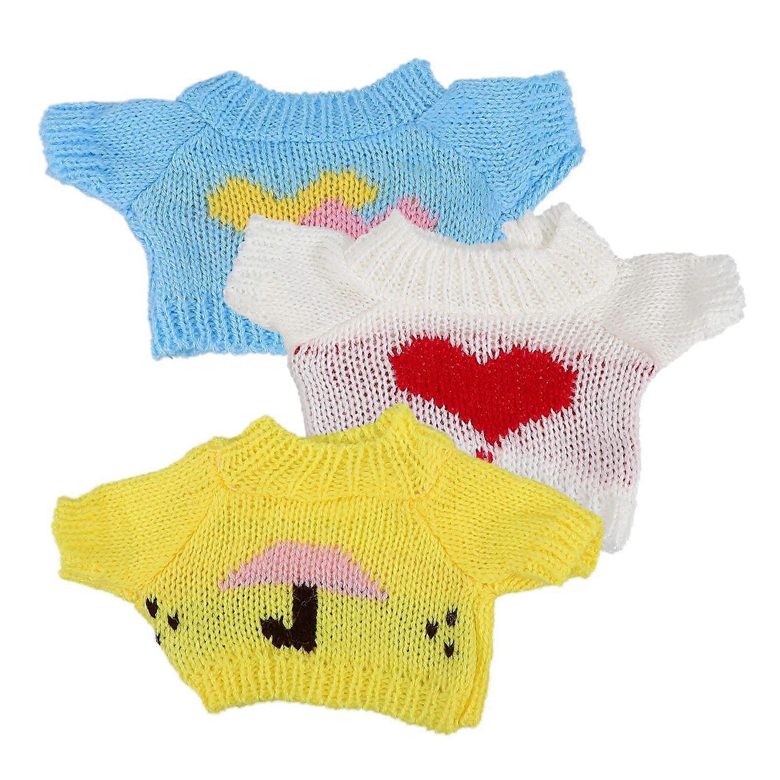 3 stücke Geschmeidig Puppe Kostüm Zubehör Nette Bär Puppe Pullover Gefüllte Puppe Kleidung Ersatz