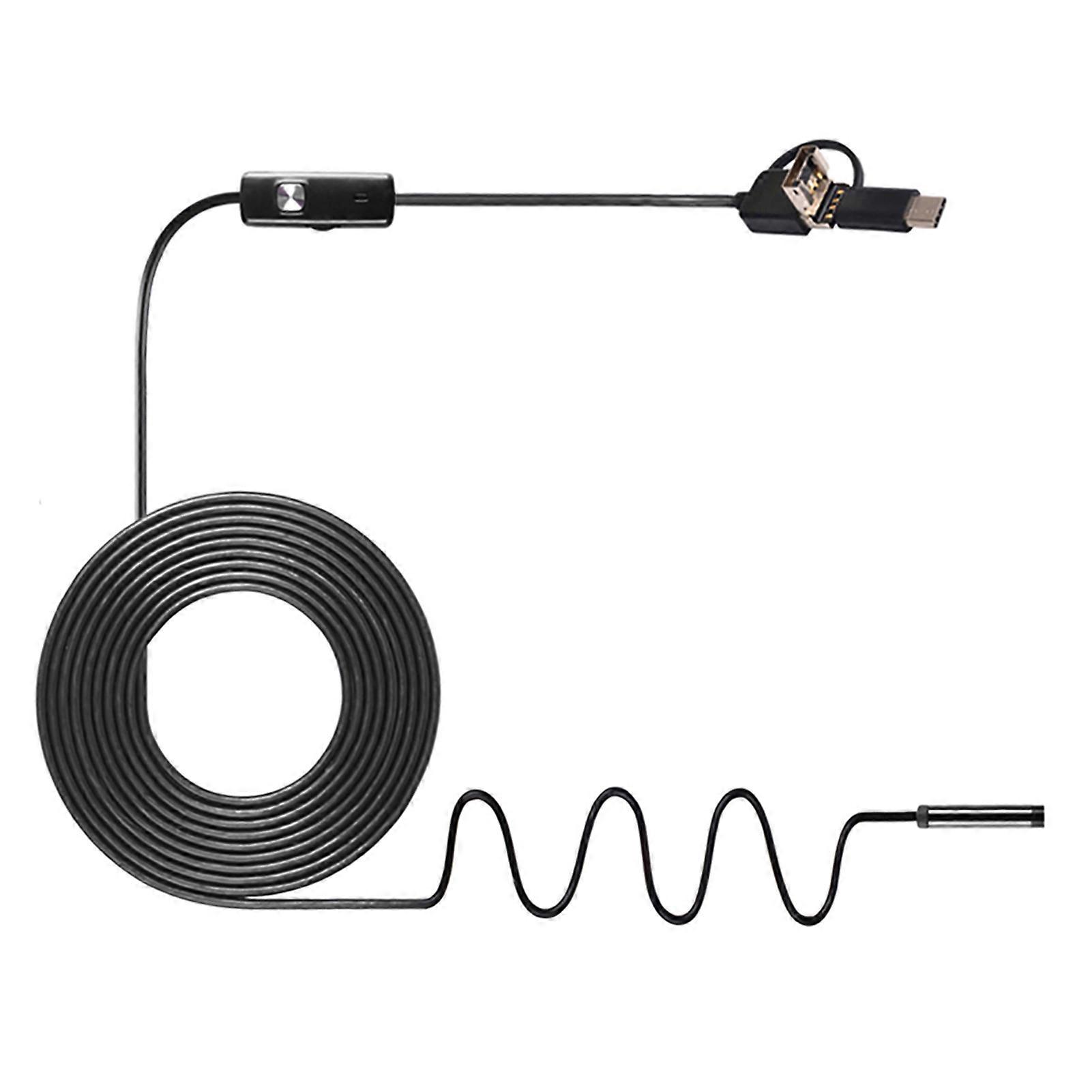 3-in-1 USB Endoscope 5.5mm Camera, 1-10m Cable, IP67 Waterproof