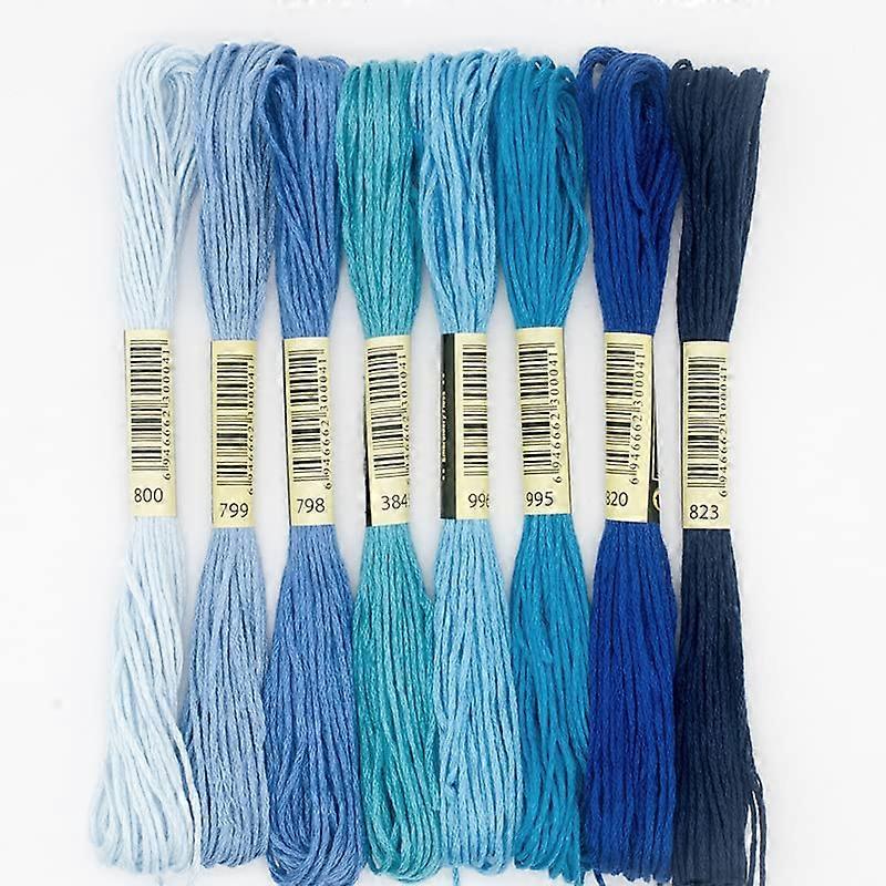 Embroidery Threads Polyester Cotton Threads for Embroidery DIY Artwork Crafts Blue Series 6 Pieces blue Blue Series