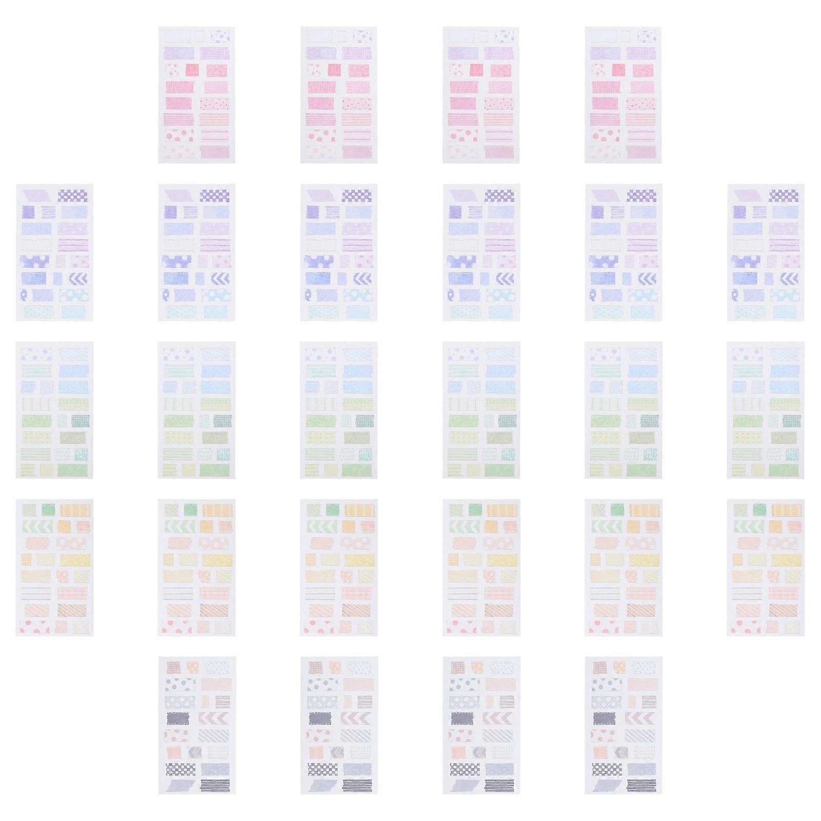 Journaling Sticker Scrapbook Materials Assorted Color Rectangular Stationery Notebook Decoration 2 Sets