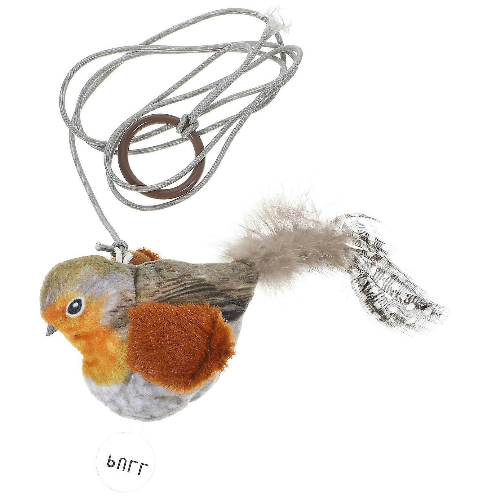 Interesting Cat Bird Toy Bonding with Cats Small Size Chocolate Color 1 Set