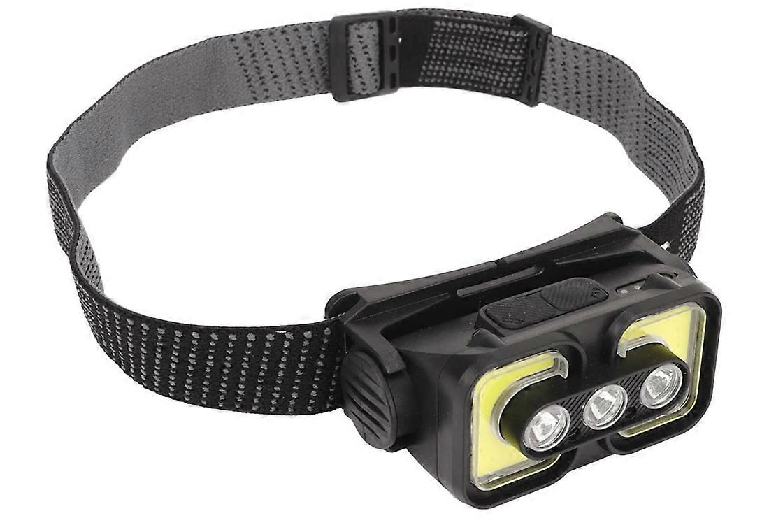 Rechargeable LED Headlamp, COB Floodlight Headlamp Power Display Elastic Head Belt for Night Maintenance(Black)