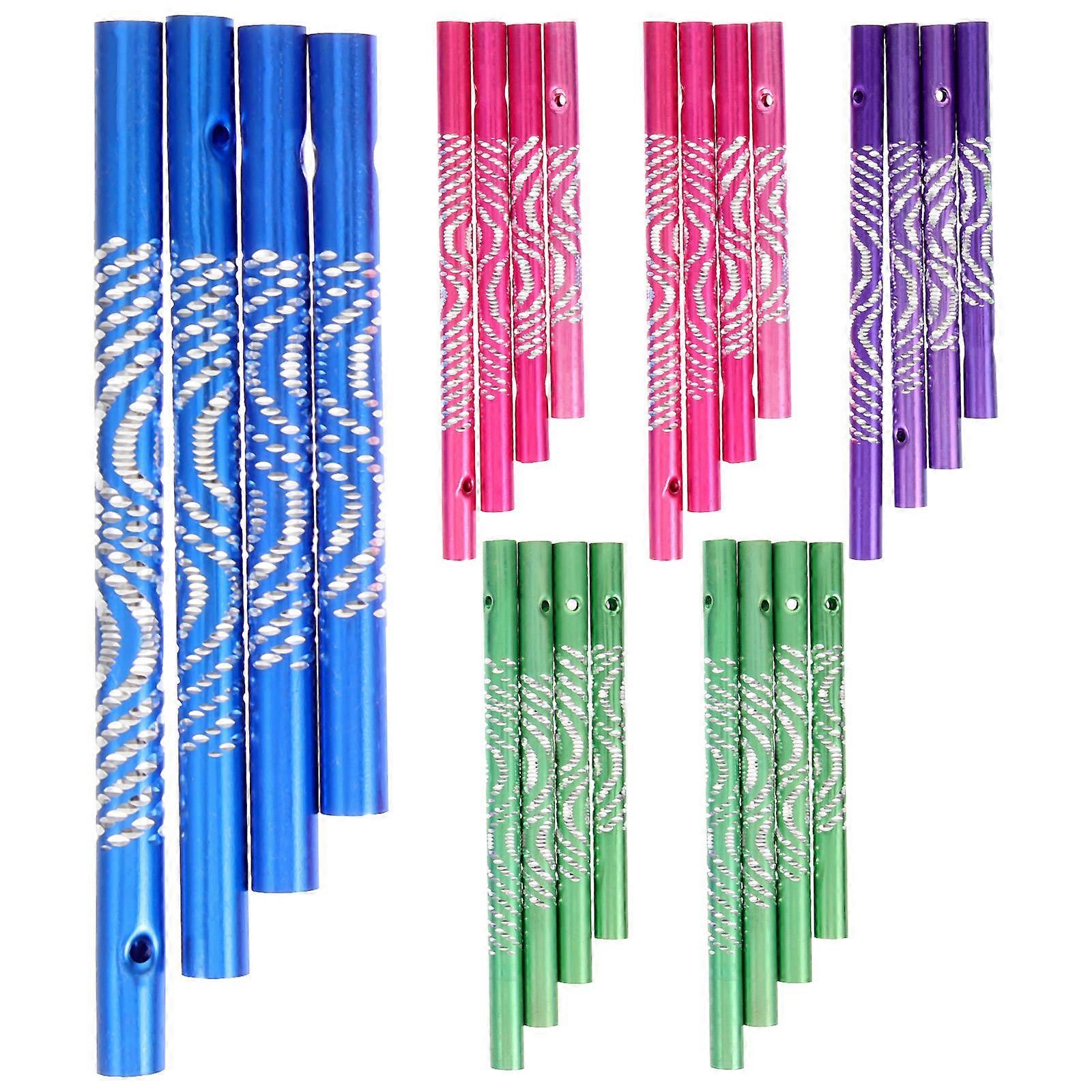 Wind Chimes Tubes For Crafts Diy Craft Home Decoration Green 9.00X1.00X1.00cm Sound Production 24Pcs