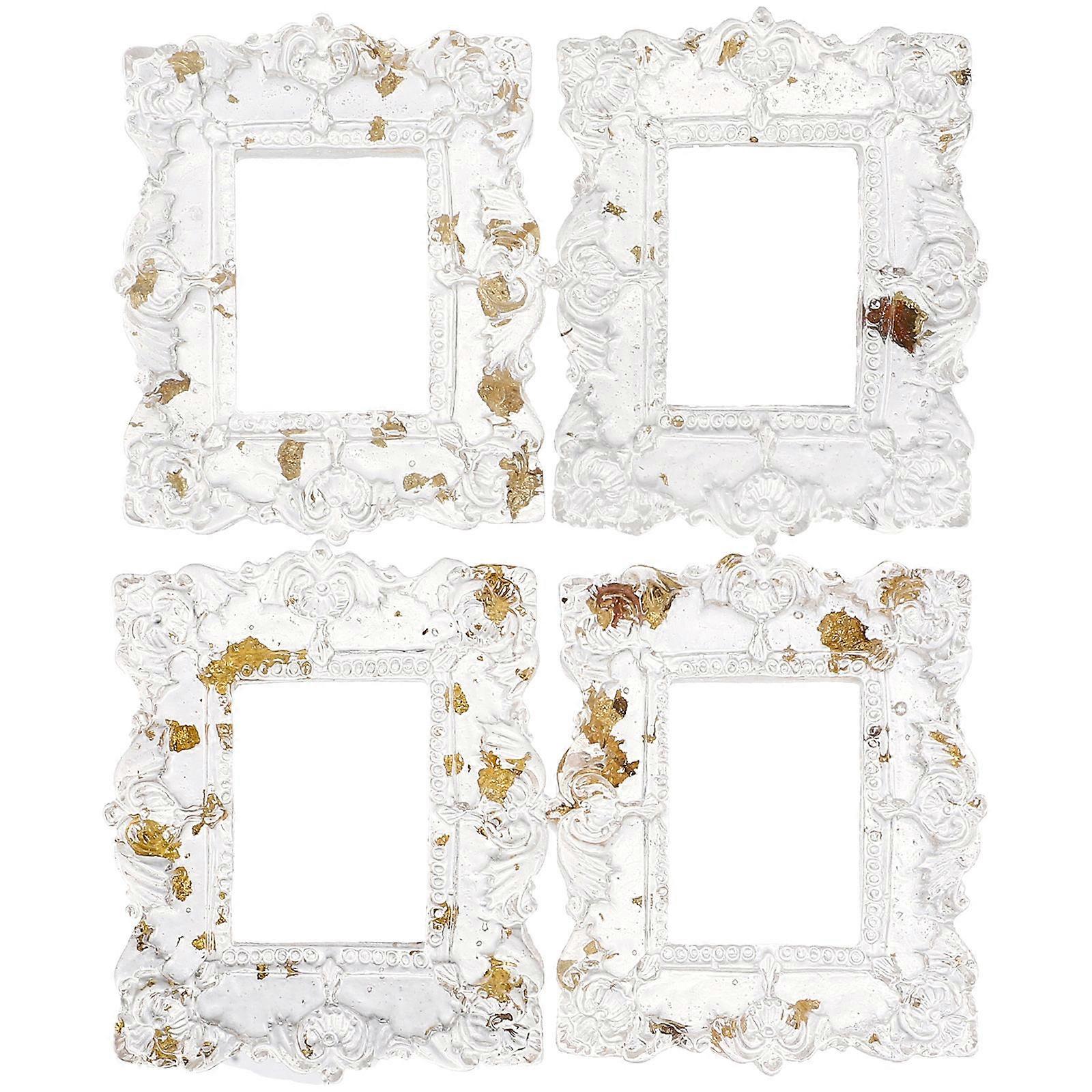 Tiny Display Frame Mini Resin Picture Frame Makeup Shop 4Pcs