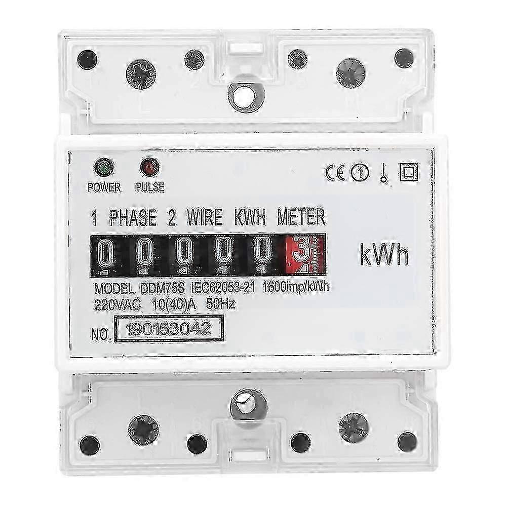 Ηλεκτρικός μετρητής, μετρητής Kwh, μονοφασικός μετρητής ενέργειας κατανάλωσης ισχύος ηλεκτρικής ενέργειας 4p Din Rail, 10-40a