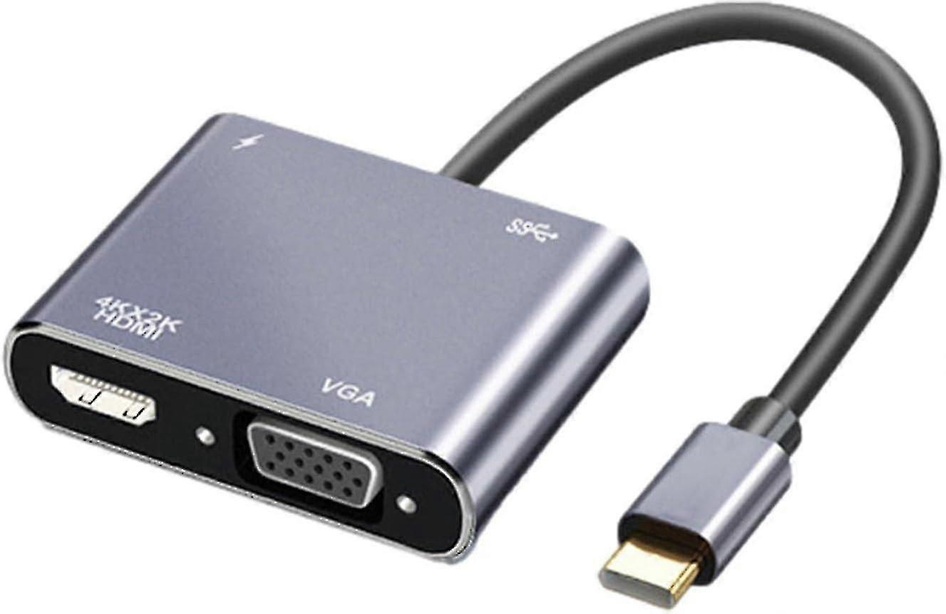 Usb Port Adapter Type-c To Vga Usb Pd Adapterusb 3.0 Ports Storage Memory Compatible With Type C Ce For Work Playing