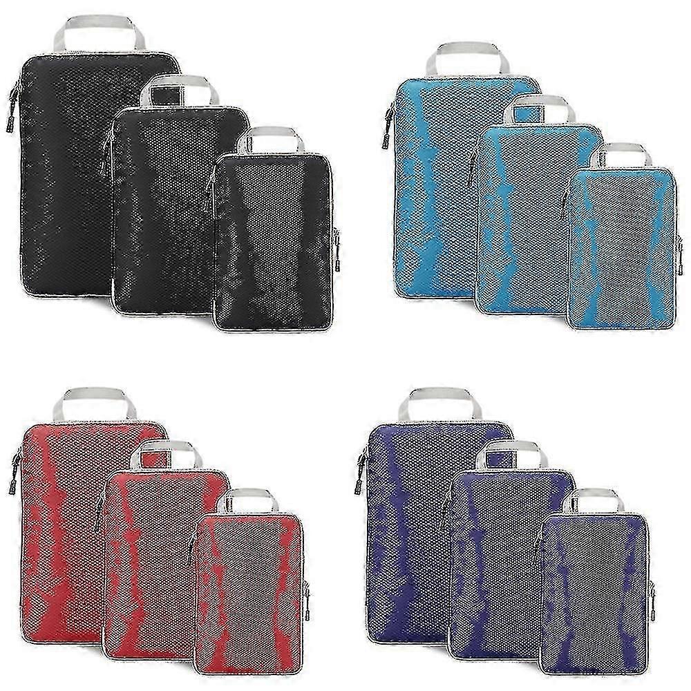 3 Set Ultralight Compression Packing Cubes Packing Organizer