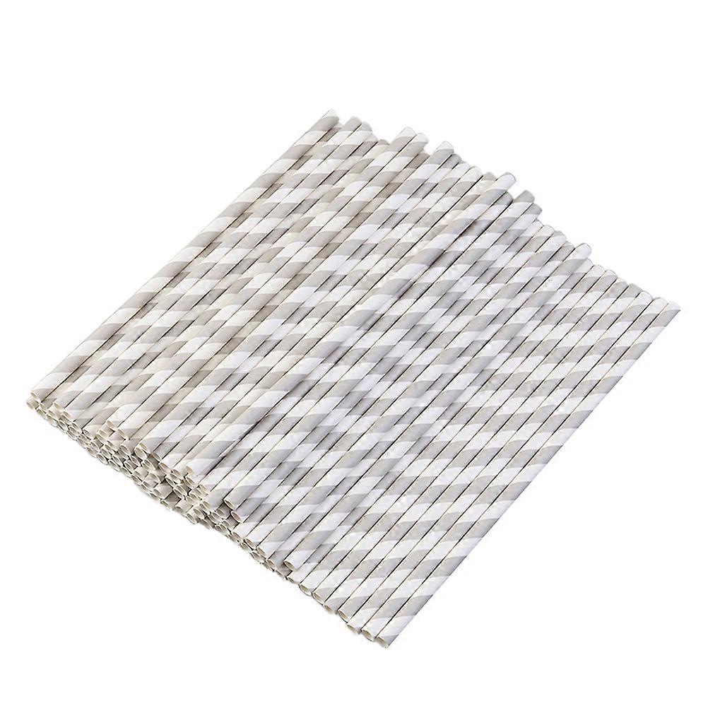 Drinking Paper Straws Replacement for Straws Party Supplies Grey 19x0.6cm Round 200Pcs