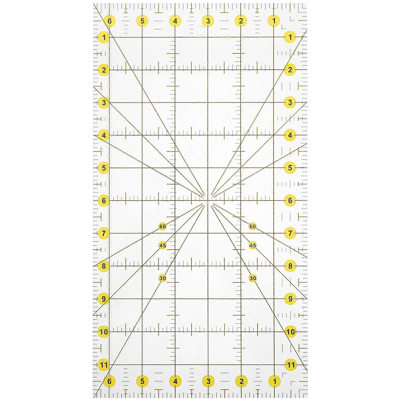 Guidelines Ruler For Quilting Plastic Quilting Ruler Fabric Cutting Ruler Precision Sewing Home Sewing 1Set
