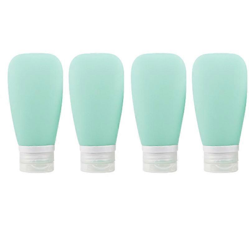 4 عبوات زجاجات سفر سيليكون ، مقاوم للتسرب قابل لإعادة التعبئة ملحقات السفر حاويات مستلزمات النظافة أنبوب مستحضرات التجميل بحجم السفر لغسول الشامبو