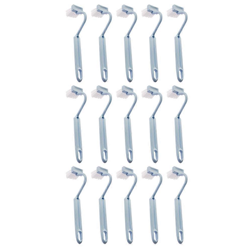 Toilet Cleaning Brush Plastic Curved S-Type For Bathroom Cleaning Household Use Blue 20.5X4X3.3CM Anti-Slip Handle 15Pcs