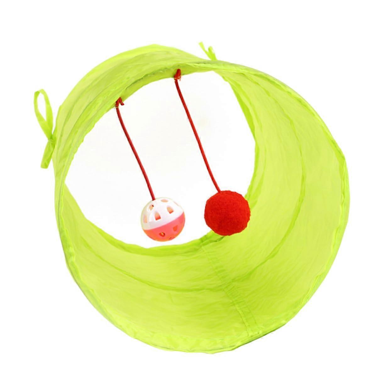 Paper Tunnel Kitten Toy Foldable Indoor Cat Tunnel Polyester Cat Tube Bed For Cats