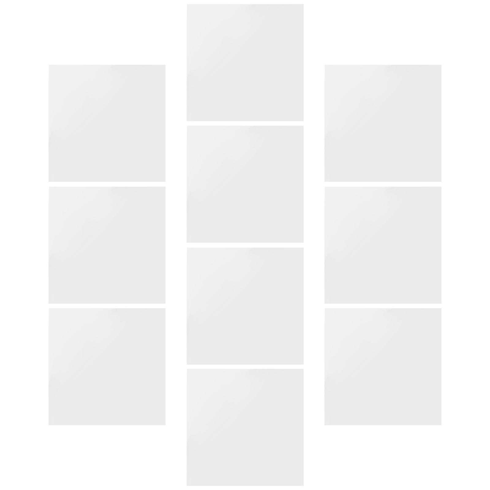Self Adhesive Mirror Sheets Silver PVC 10 Sheets Square Shape Indoor Use Wall Decor for Homeowners and Decorators