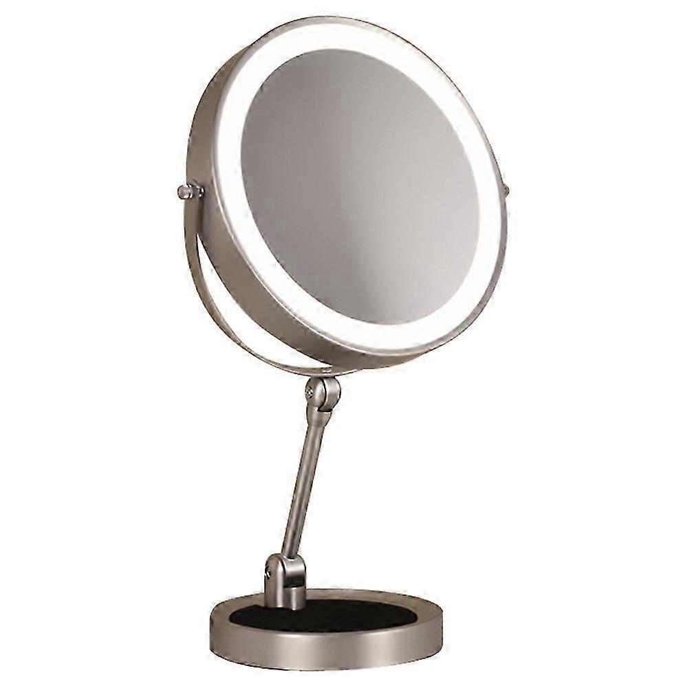 8 Inch Folding Makeup Mirror 10X Magnification Touch Control LED Light Double-Sided Vanity Mirror Suitable for Makeup Use