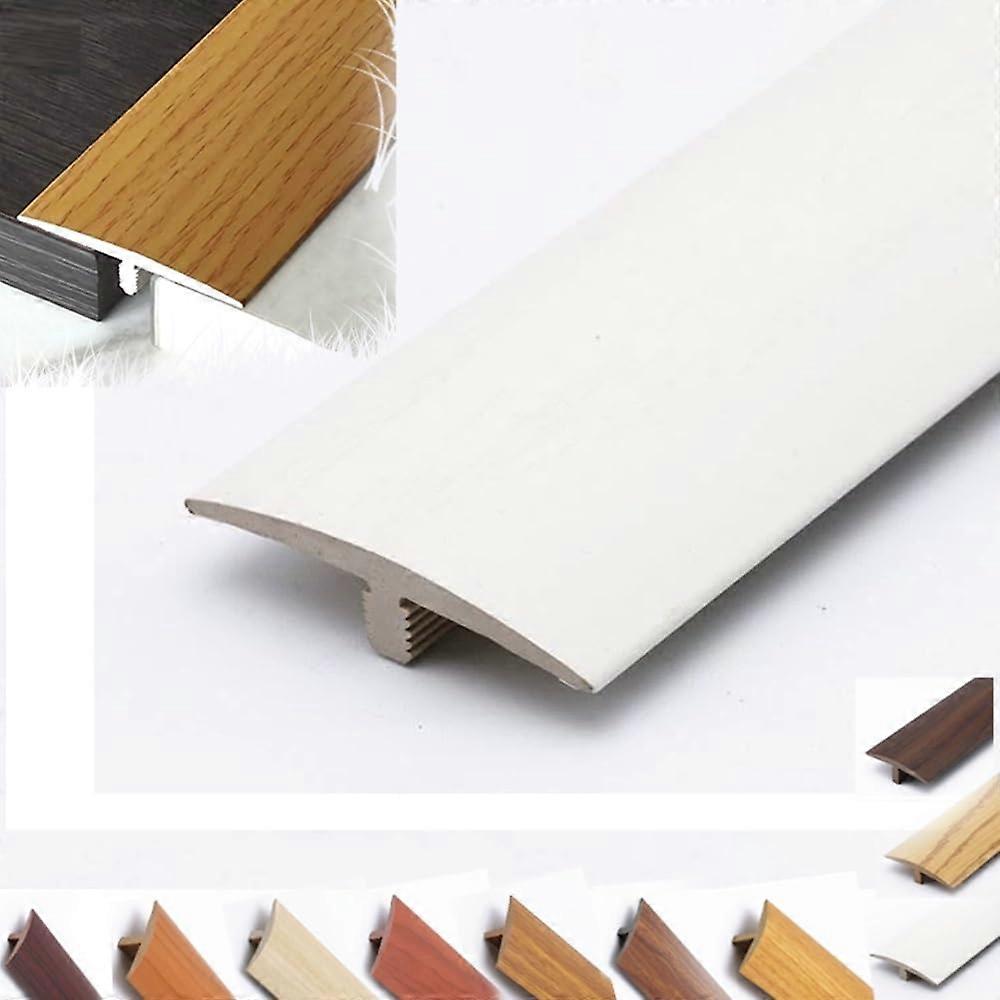 Floor Transition Moulding, T Shape Edge Trim, PVC Sill Strip, Self Adhesive Divider, 1.6 Inch Wide, 4cm White
