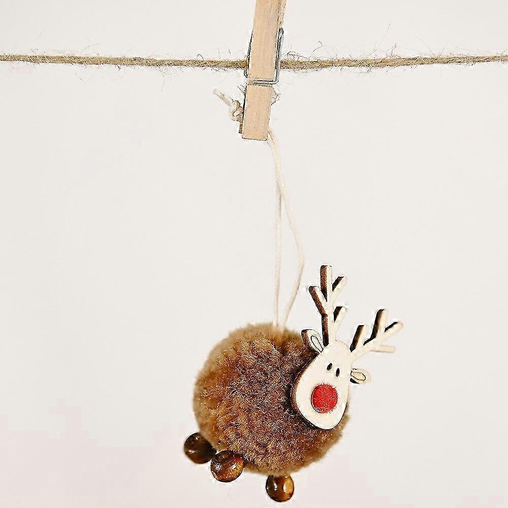 Adorable Felt Wooden Elk Christmas Tree Decorations Hanging Pendant Deer Craft Ornament Festive Home Decor for the New Year 2023