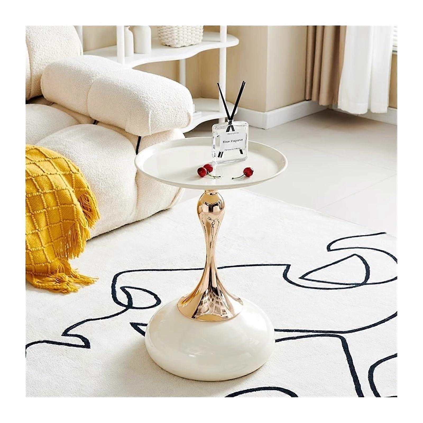 Living Room Table Sofa Side Table Mini Bedside Table for Bedroom Home Simple Creative Corner Multiple Bedside Table Outdoor Side Table (White)