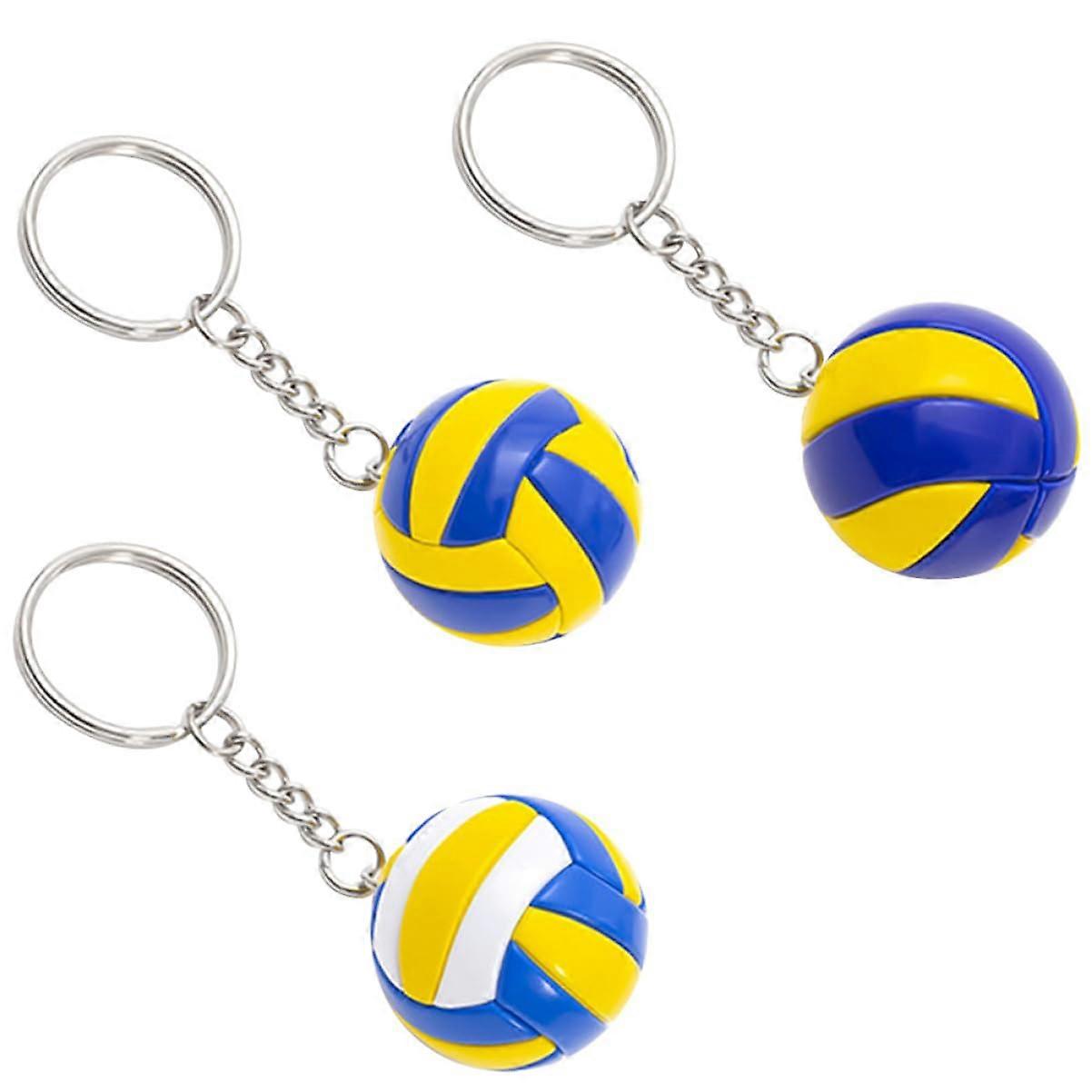 3piece Volleyball Model Pendant Keychain Exquisite Bag Charm Keychain Hanging Keychain Compact