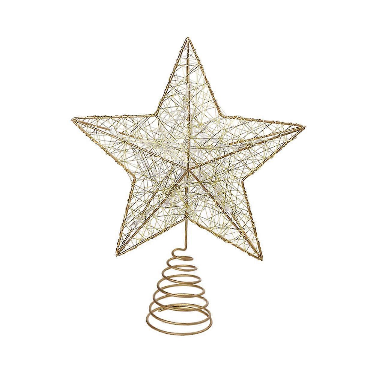 Christmas Tree Topper With Star And Illuminated Lantern Light - Decorative Multicolor Random Color Variations