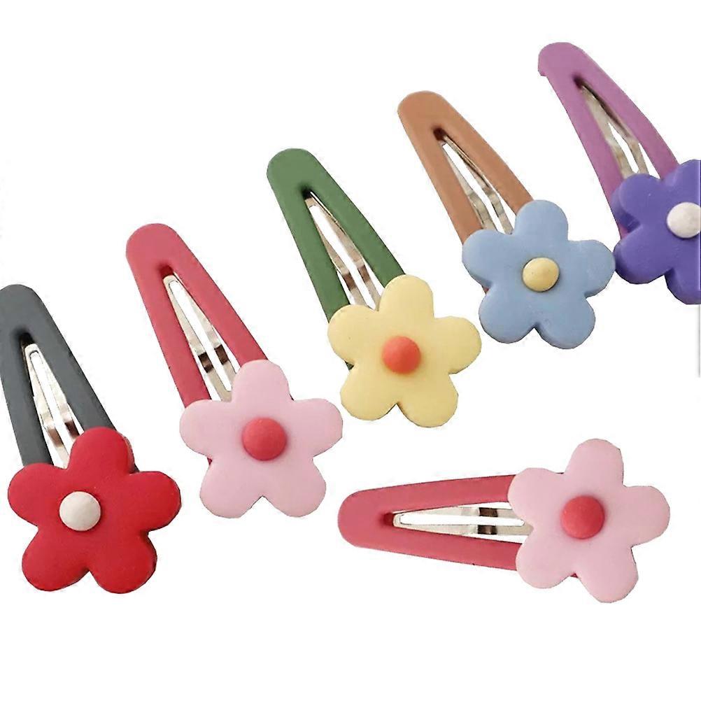 Söpöt kukka hiusklipsit lapsille vapaa-ajan asut karkkiväriset hiustarvikkeet 6kpl