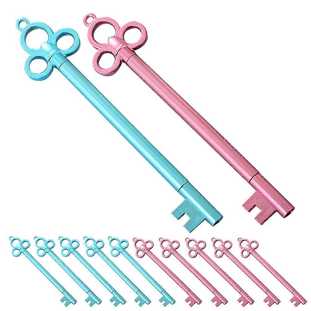 12pcs Cute Key Shaped Smooth Writing Pens Comfortable Grip for Students Office School Use Assorted Colors