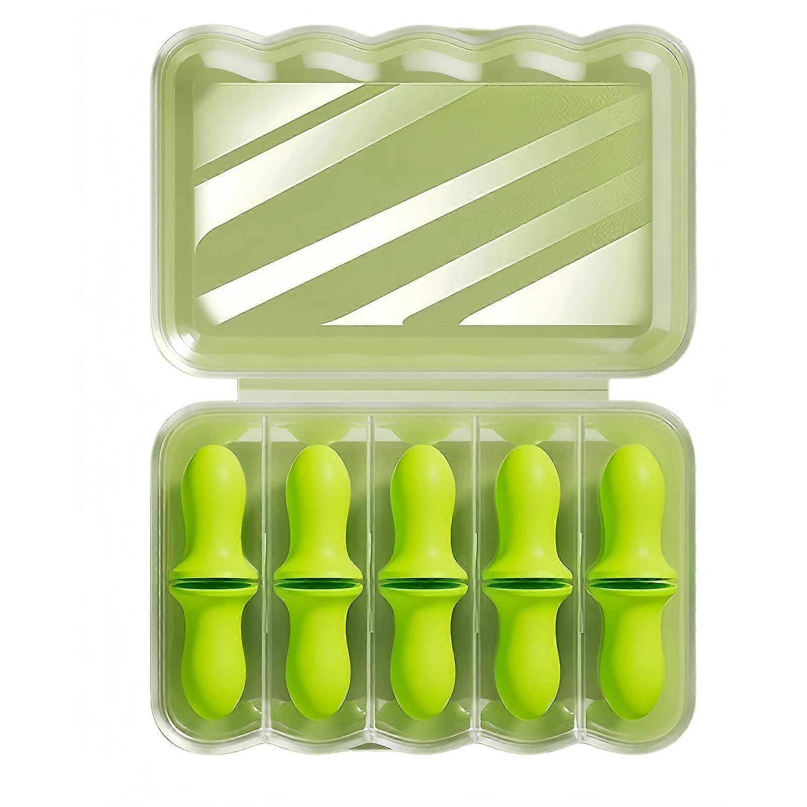 Ear Plugs 5 Pairs Sleeping For Travel Studying Noise Reduction Up To 32 dB Fluorescent Green One Size