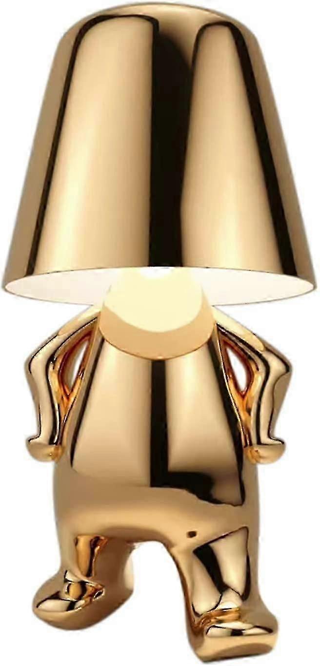 Thinker Lamp, Touch Control Table Lamp, Creative Little Gold Man Thinker Statue Led Desk Lamp, Decoration Gift