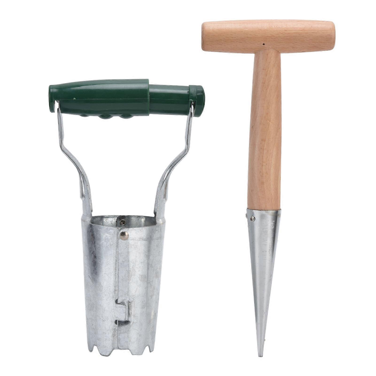 Bulb Planter Ergonomic Design Rust Resistant Handheld Seedling Transplanter Gardening Tool