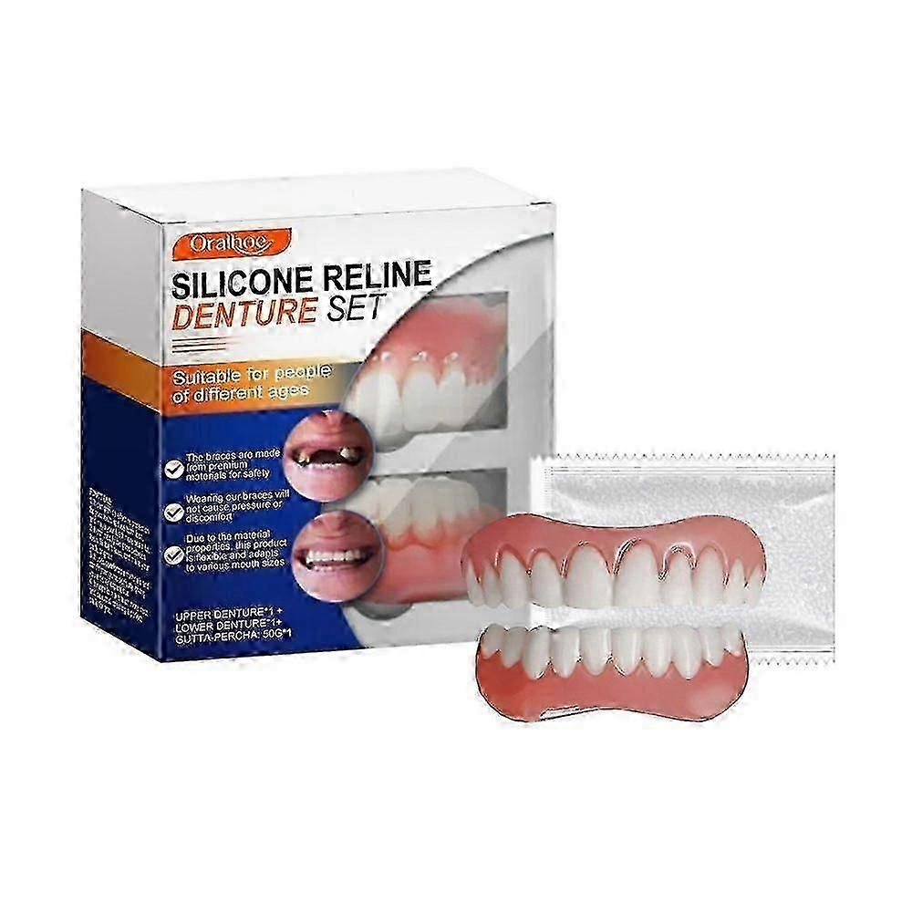 Σετ Σιλικόνης Relinedenture Set, Dentture Reline Kit, Σετ Οδοντοστοιχιών.