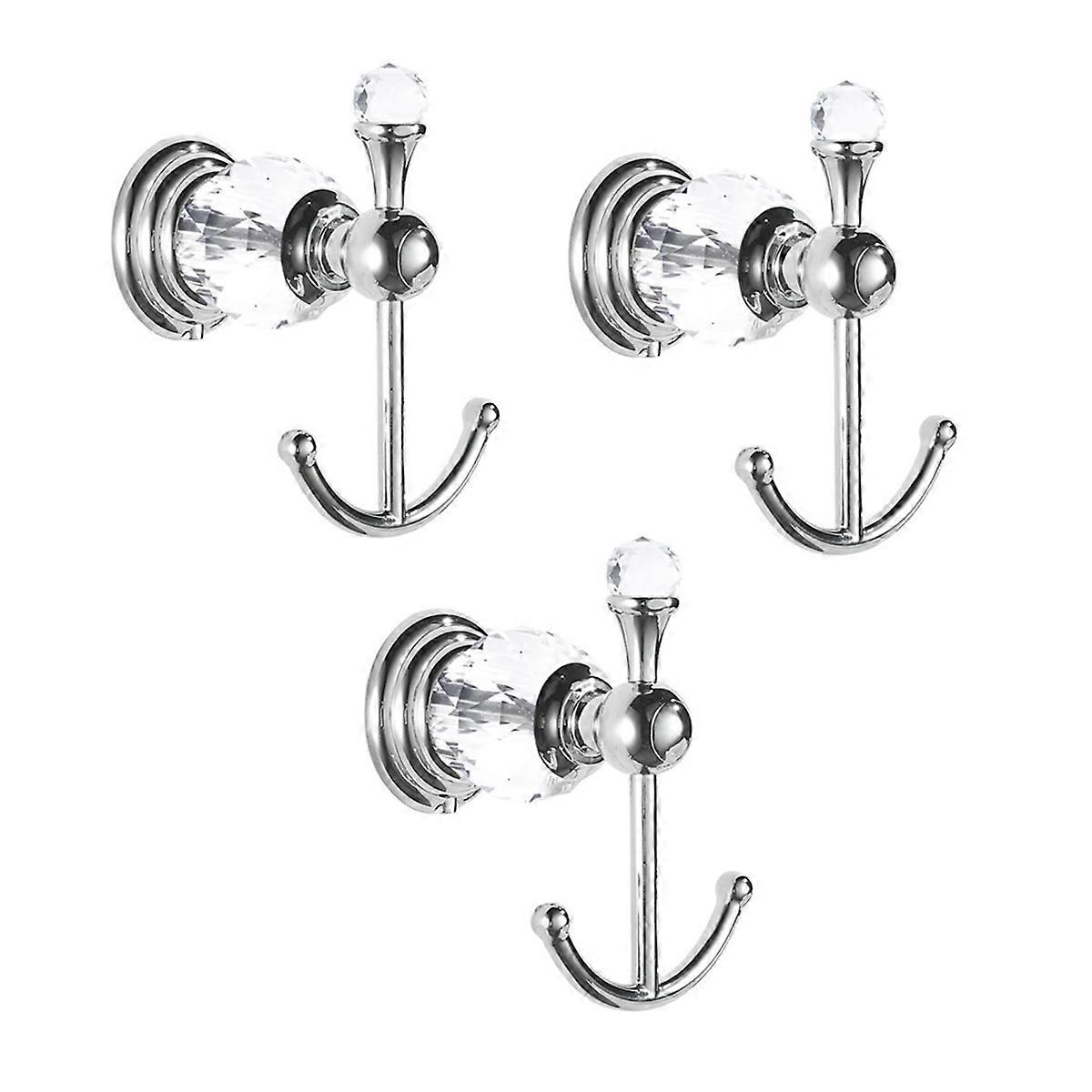 Crystal Towel Hook, Silver Robe Hooks