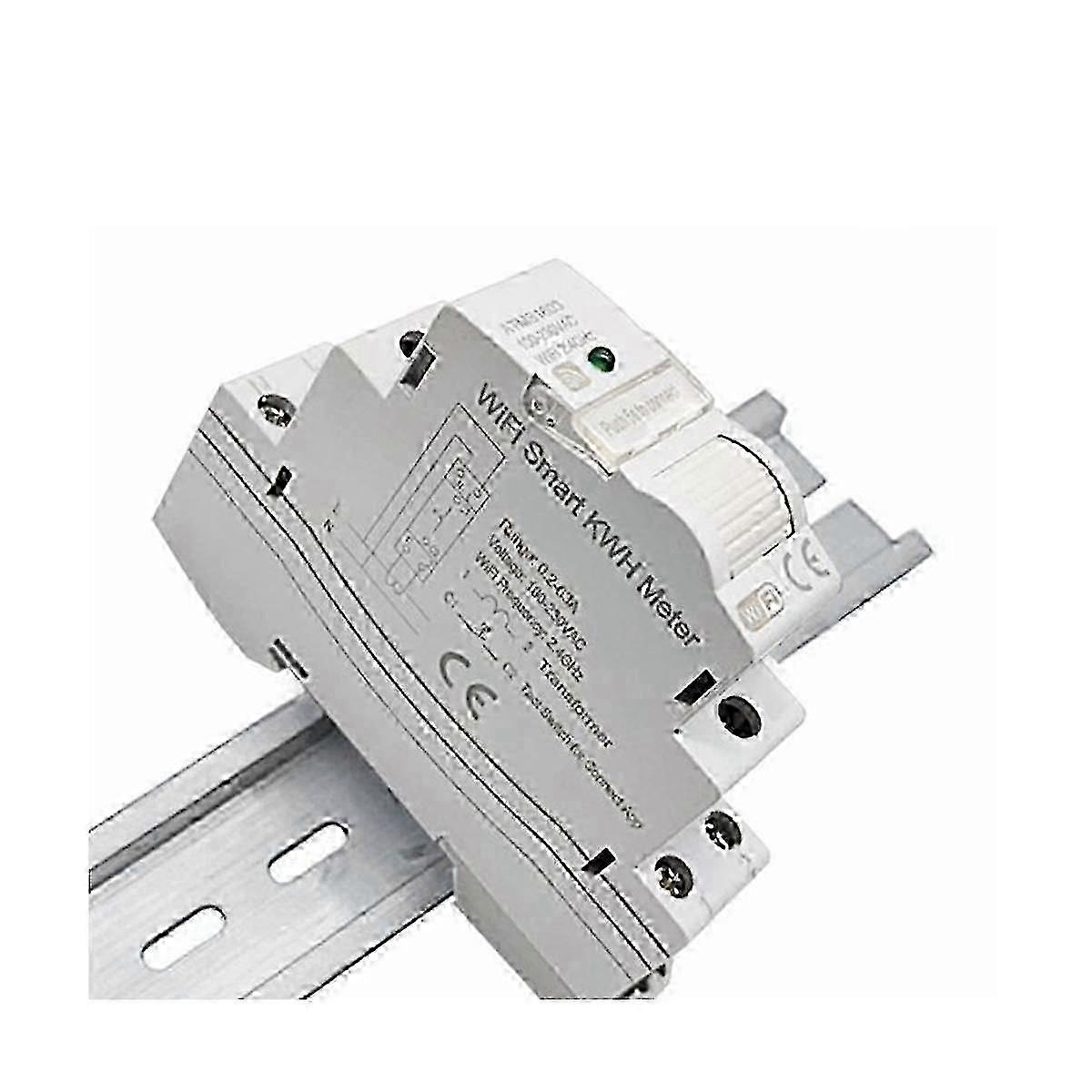 Tuya Smart WiFi Electricity KWH Meter Din Rail Single Phase AC 110V 230V CT AC Meter App Real Time Monitor(63A) bs