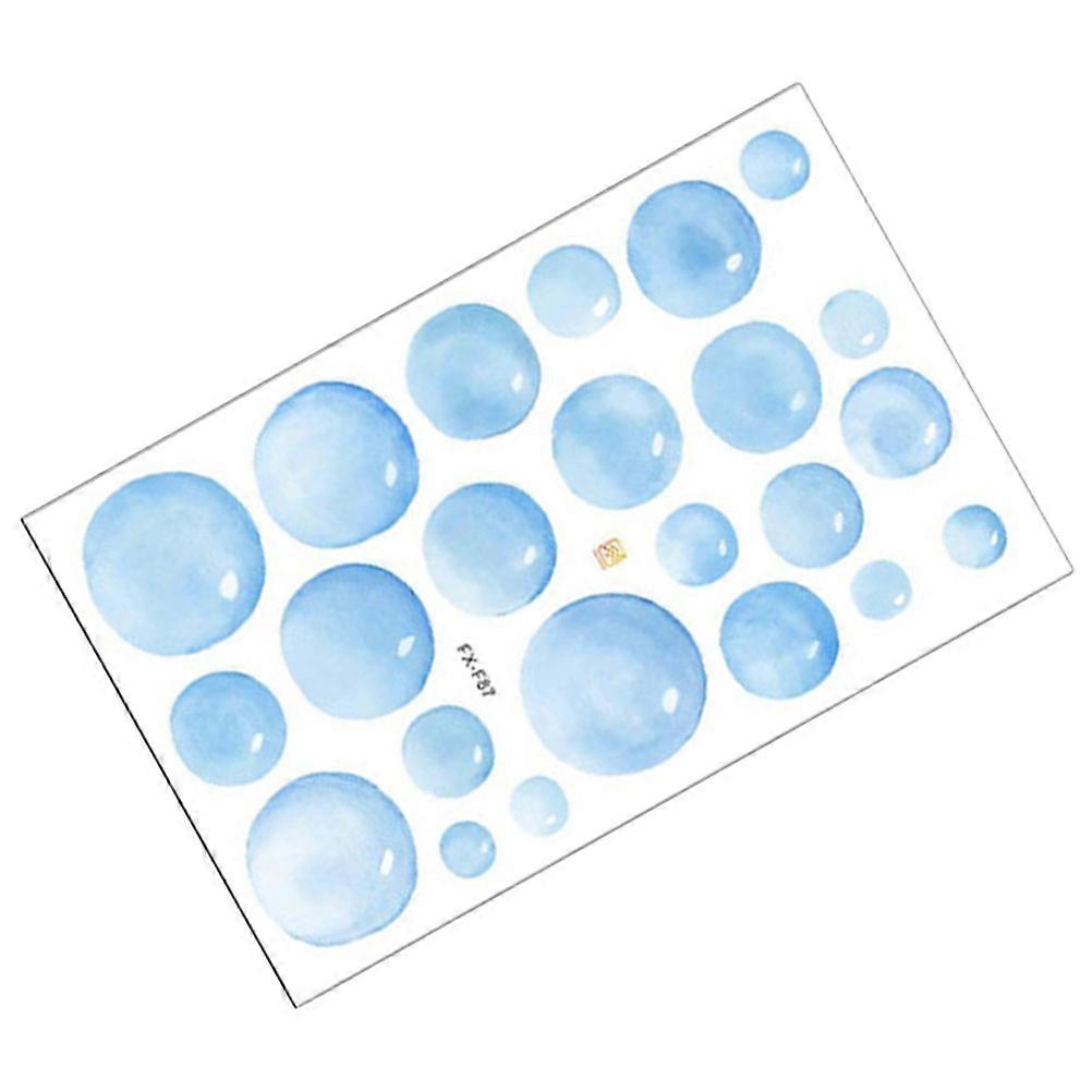 Bubbles Wall Decal Sticker Removable Sky-Blue Modern Design For Bathroom 1Pcs