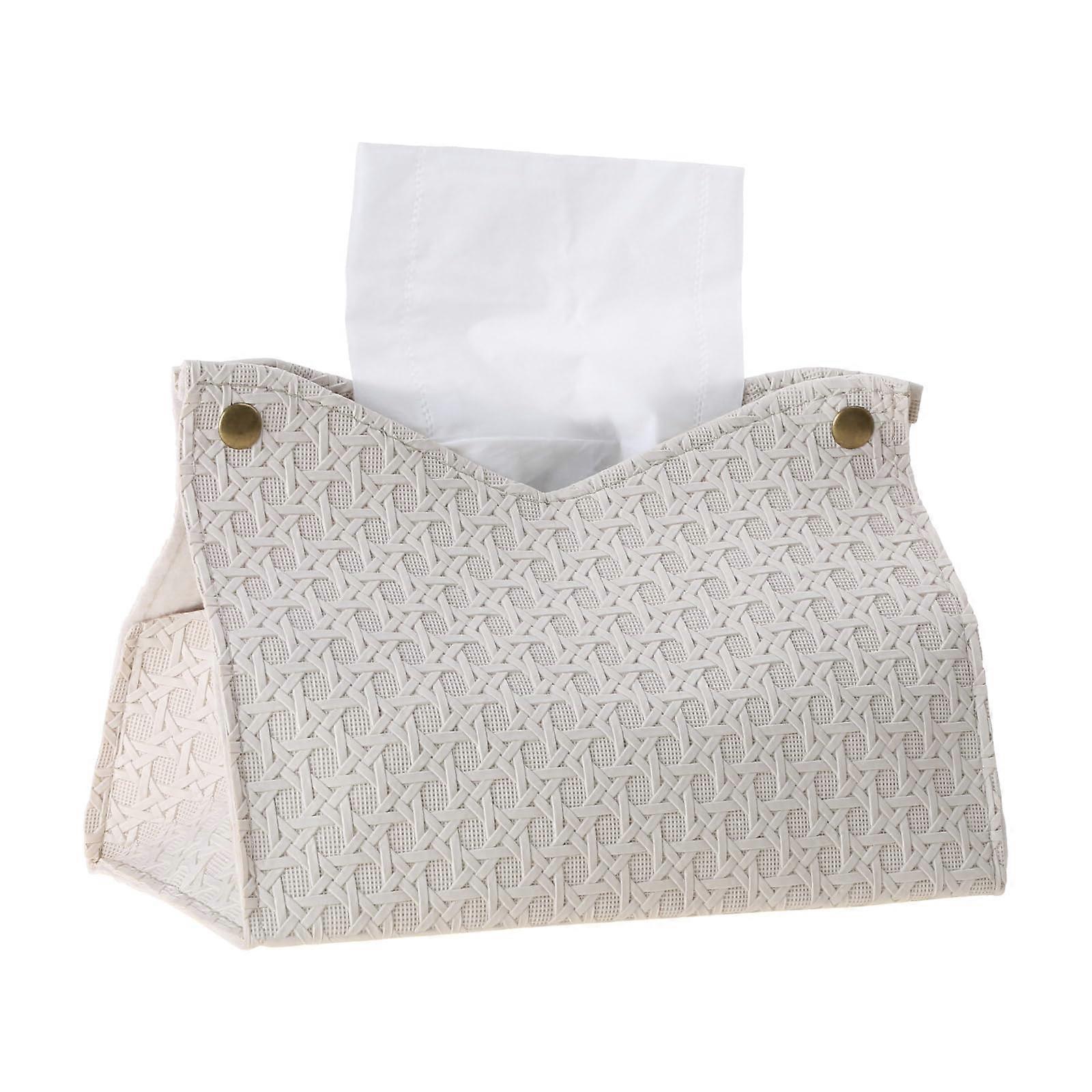 Tissue box, modern,  leather, rectangular, for bathroom, living room, office, desk, napkin storage Ref: 6804